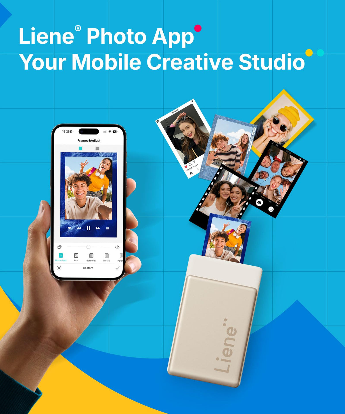 Liene Pearl N200 Pro prints from iPhone instantly.