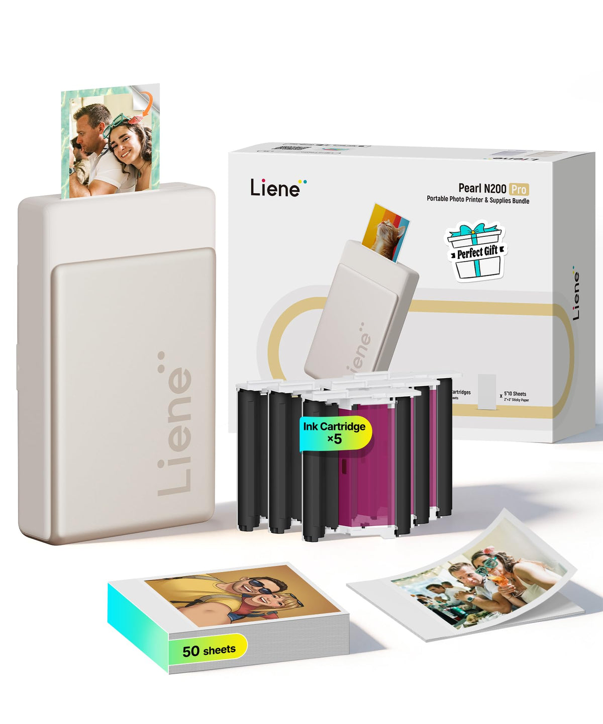 Liene Pearl N200 Pro portable printer — travel-ready on-the-go photo printing.