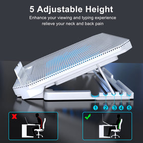 LIENS ergonomic-height view demonstrates 4-height adjustment for comfortable typing.