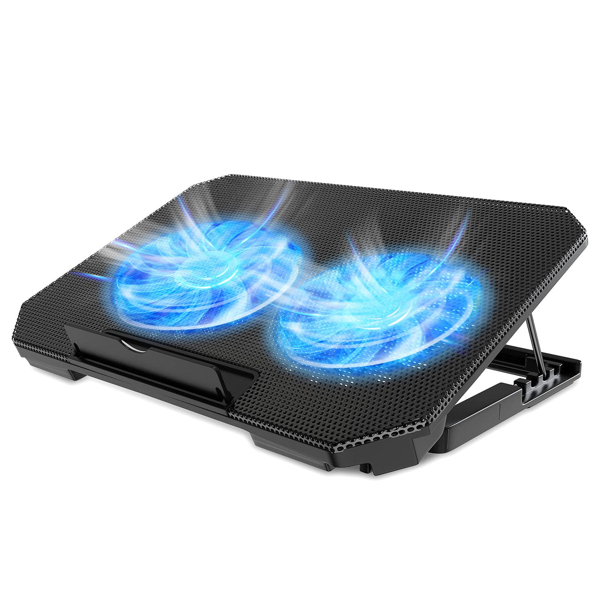 LIENS laptop cooling pad in ergonomic stand for comfortable typing and airflow