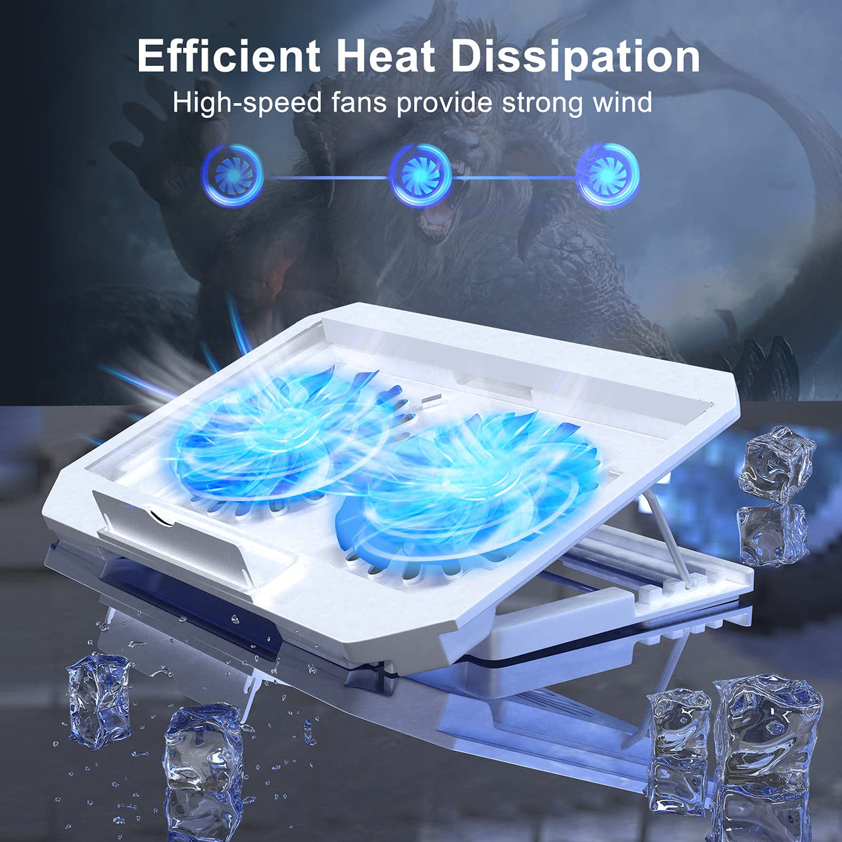 LIENS cooling pad side view shows adjustable height and lightweight design for travel.