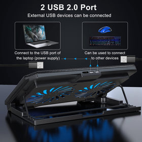 LIENS laptop cooler with built in two USB ports for peripherals