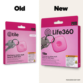 Life360 Tile close-up of button and texture highlighting easy-press finder benefit