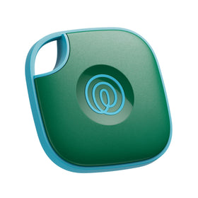 Life360 Tile front packaging showing green surf color and compact size, easy identification