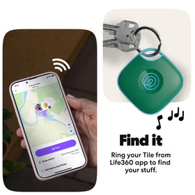 Life360 Tile tucked in backpack pocket, discreet tracking for travel and school bags