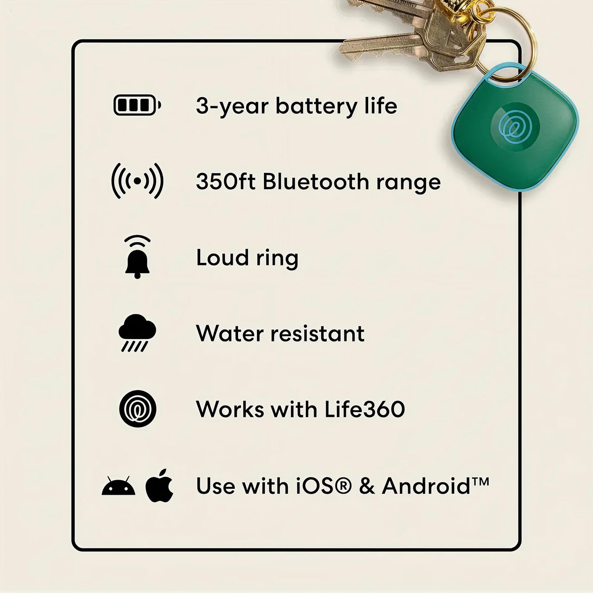 Life360 Tile on a commuter's bag in a city scene, helps recover items during travel
