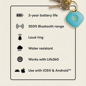 Life360 Tile on a map in the Life360 app showing family safety location benefit