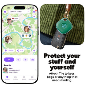 Life360 Tile attached to keyring with keys, convenient secure carry for daily use