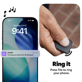Life360 Tile ringing to find phone showing fast phone-locate benefit