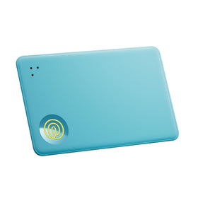 Life360 Tile Slim front packaging showing aqua lemon color and included features