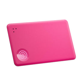 Life360 Tile Slim front packaging shows pink punch color and quick benefit