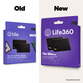 Life360 Tile Slim attached to a passport for secure travel