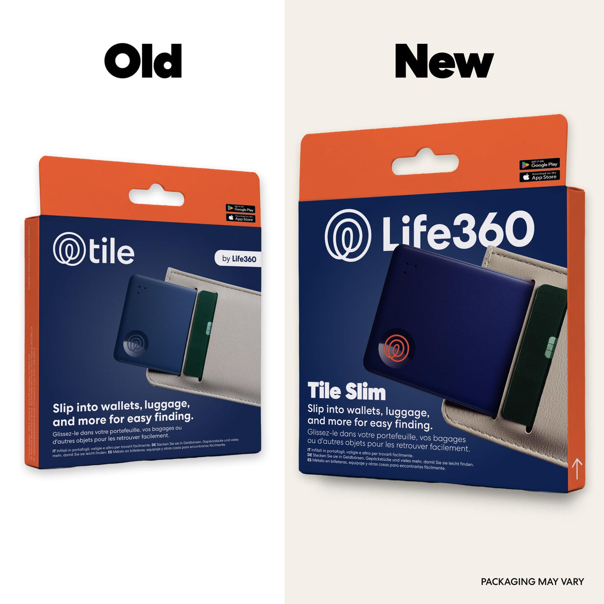 Life360 Tile Slim close-up profile highlighting ultra-thin shape for easy slide-in