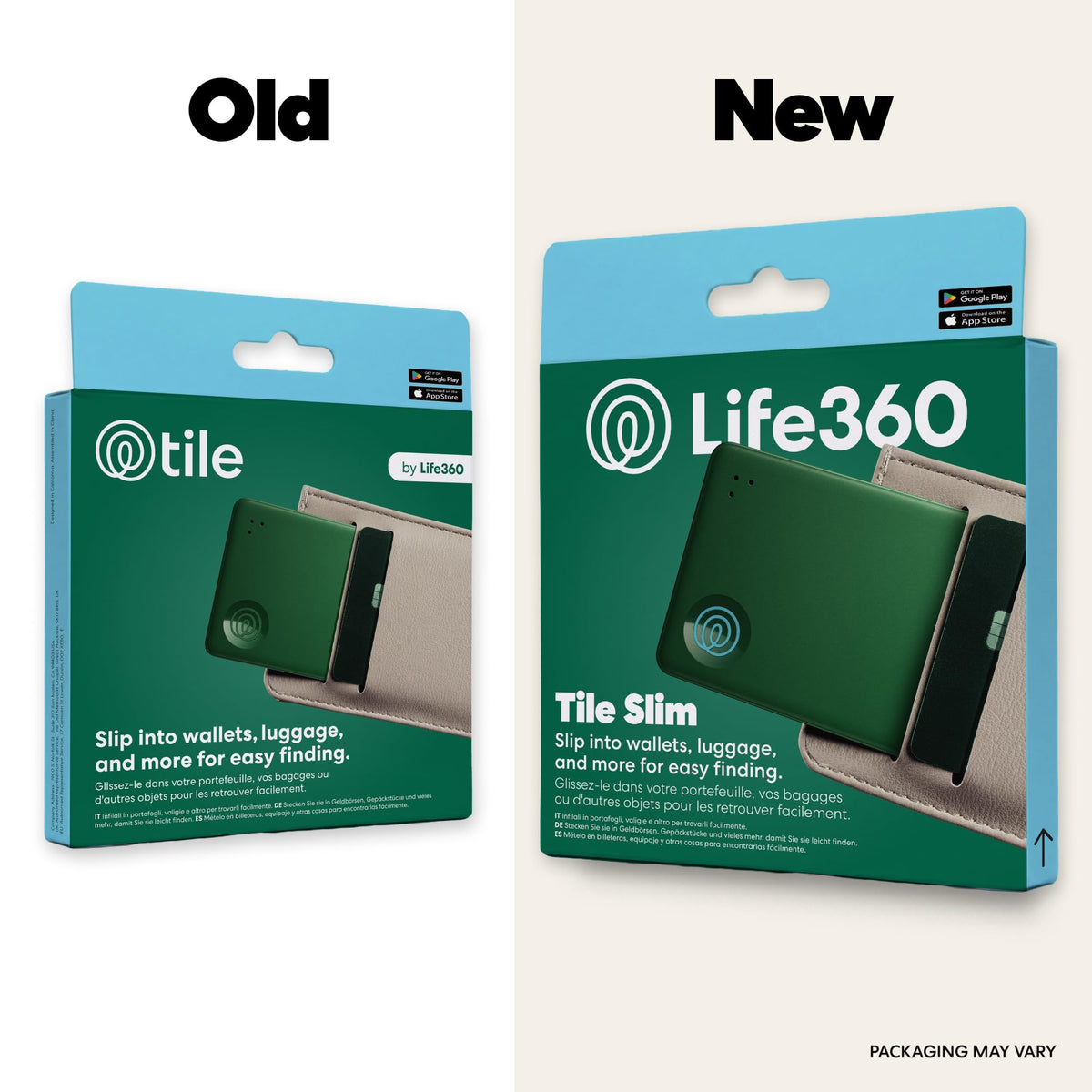 Life360 Tile Slim side profile highlighting thinness for easy wallet storage benefit