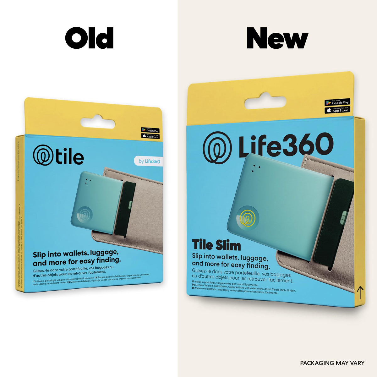 Life360 Tile Slim thin profile close-up illustrating slim fit and discreet carry benefit