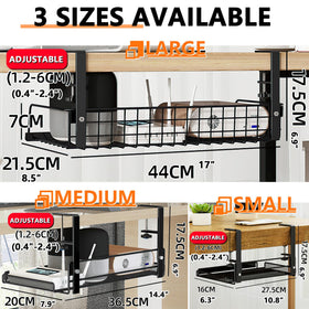 LIFEFAN cable management tray mounted under desk, universal fit for diverse setups.