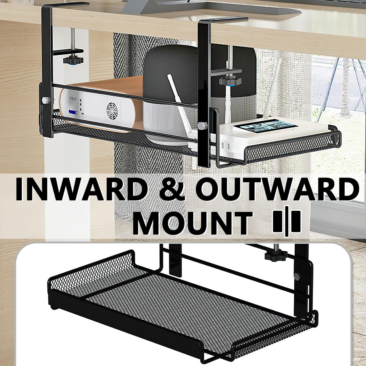 LIFEFAN cable management tray supports multiple devices, reducing desk clutter.