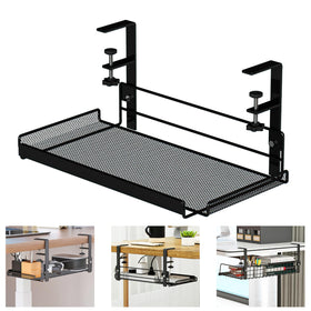 LIFEFAN under-desk cable tray front view, a sleek organizer that keeps cables tidy and accessible.