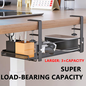 LIFEFAN under-desk cable tray installation demonstrates simple mounting for quick setup.
