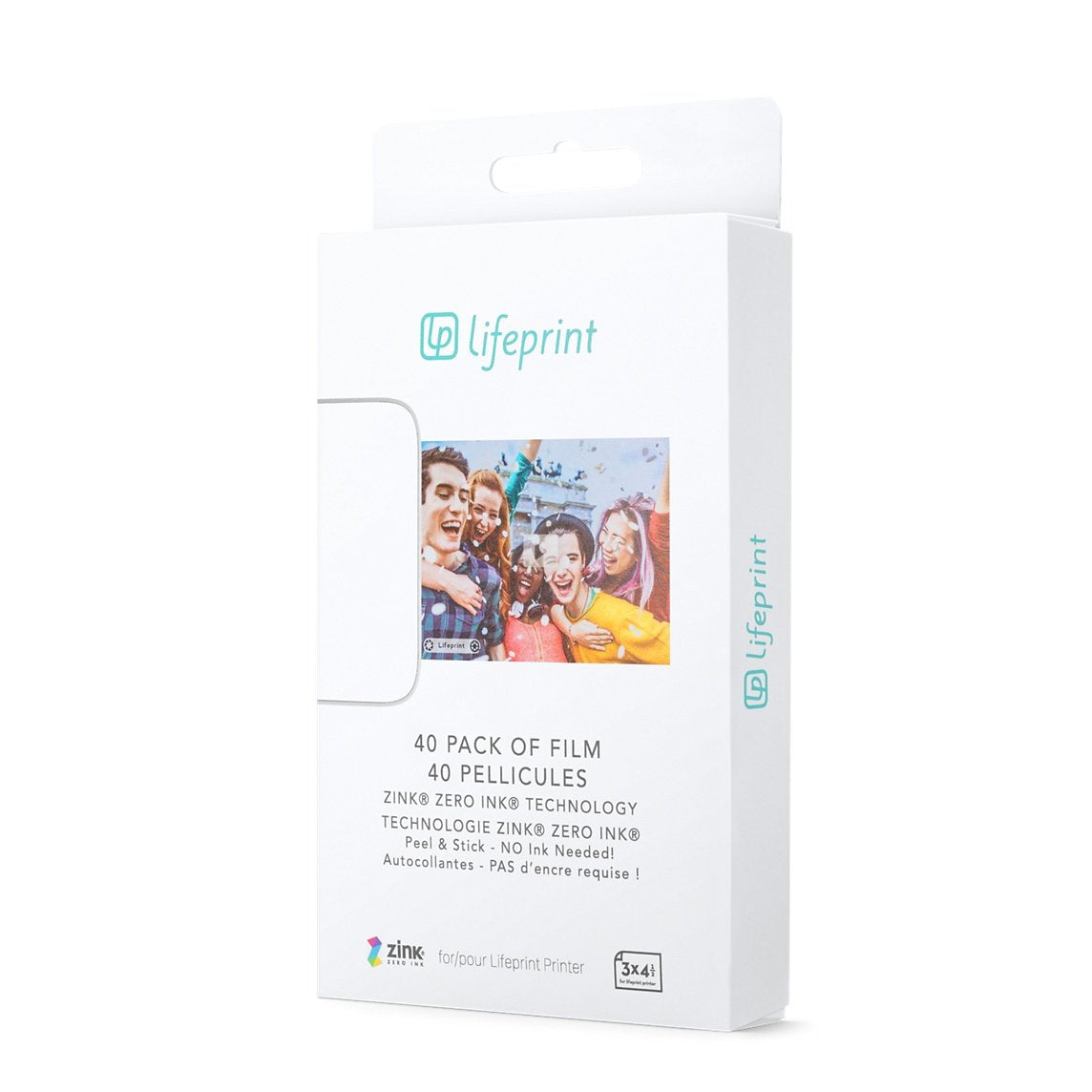 Lifeprint close-up of ZINK film surface and adhesive edge for reliable printing