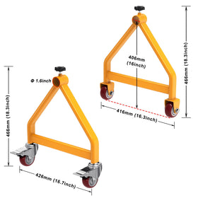 Lifeswell Wire Spool Rack yellow finish enhances visibility in a busy workspace