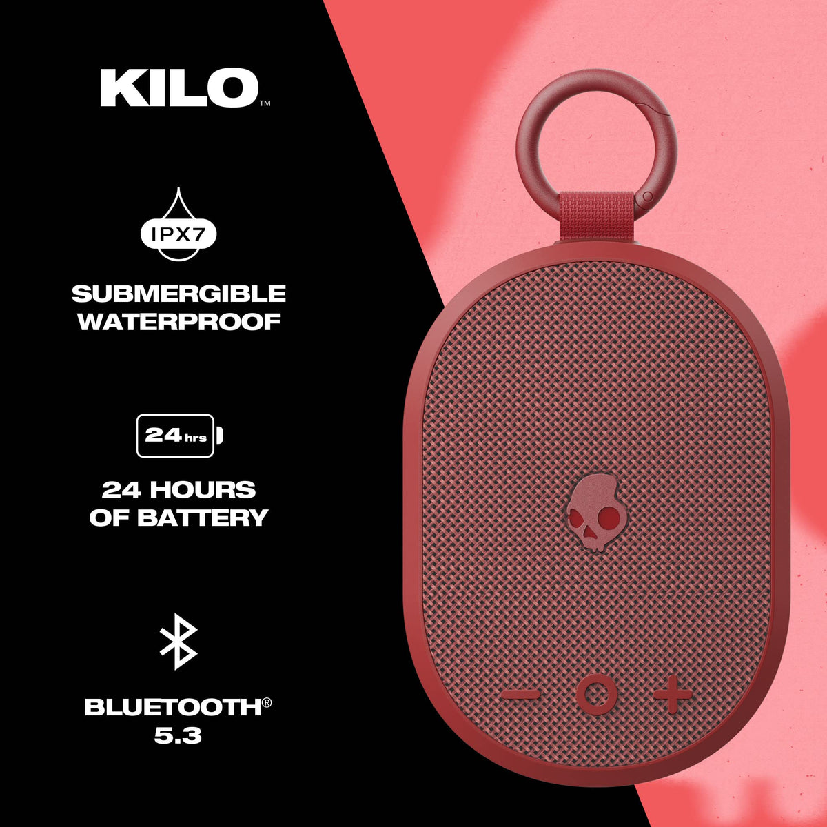 Lifeworks Skullcandy Kilo red side view showing slim profile