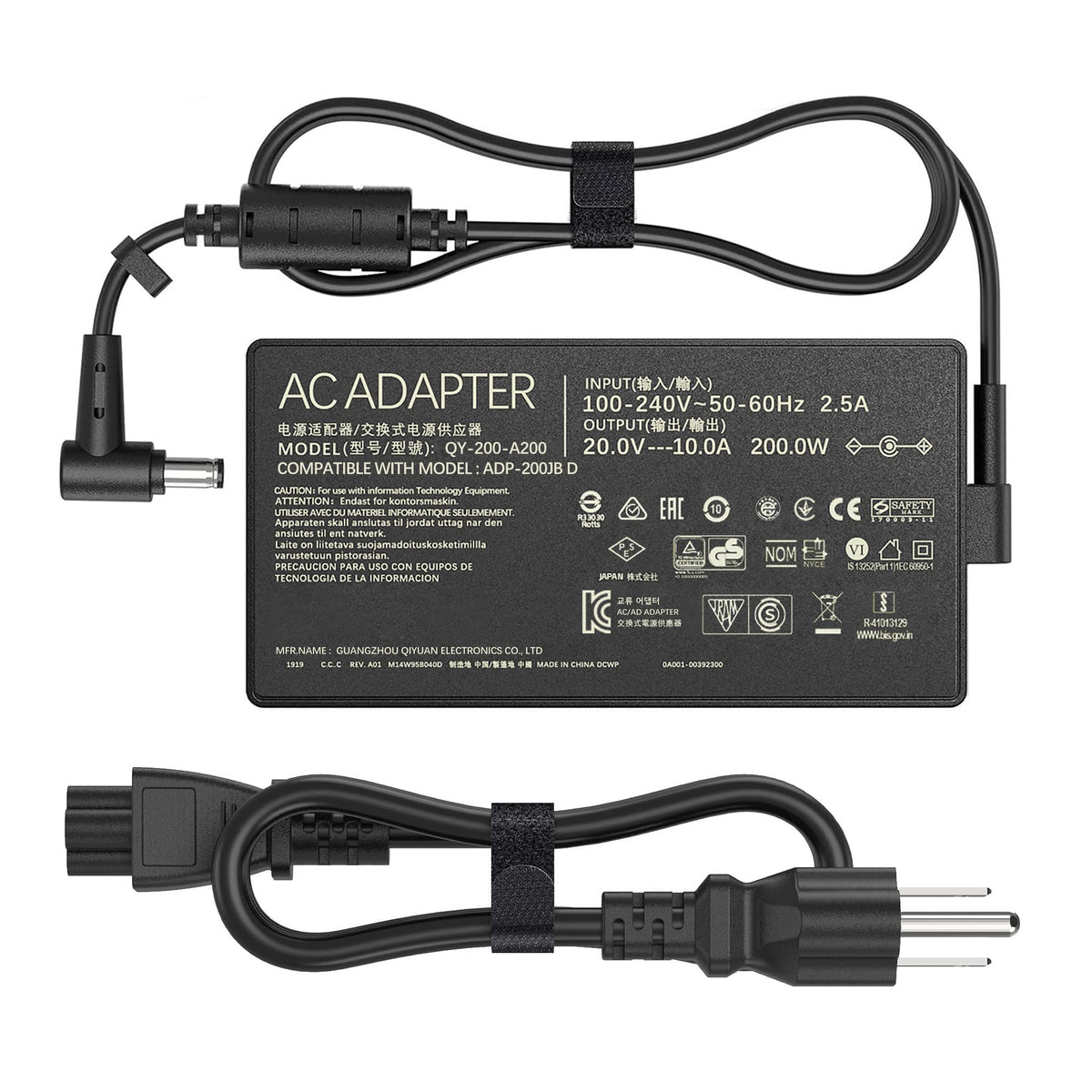 LIFKAHY 200W charger front view for Asus, reliable power on the go