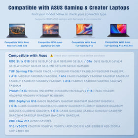 Compatibility list image showing supported ASUS models