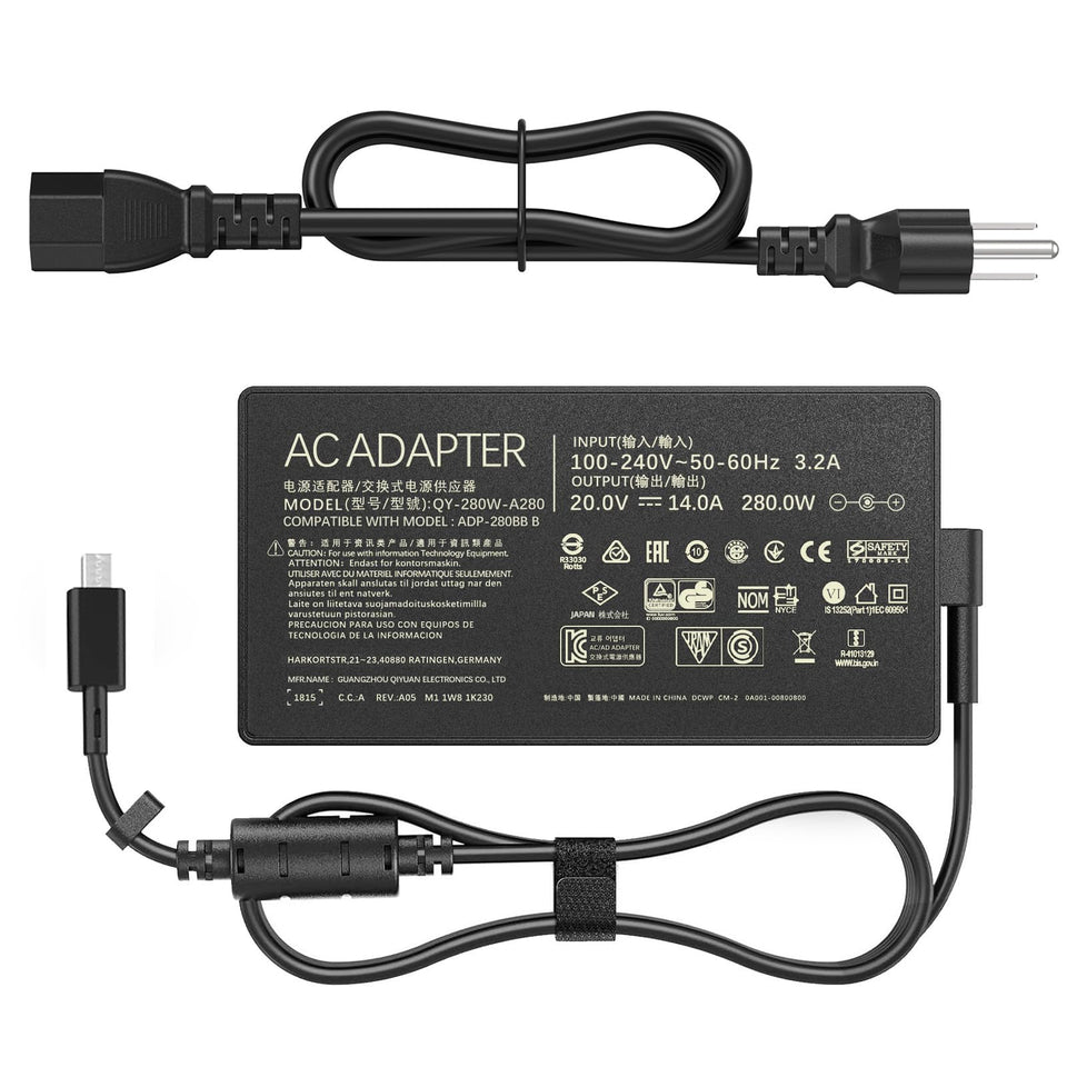 LIFKAHY 280W charger powering ASUS ROG Strix G18 for stable power delivery