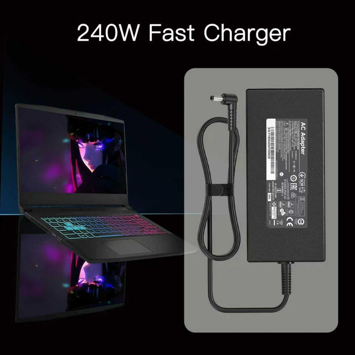 LIFKAHY adapter beside laptop to show scale and easy transportability benefit