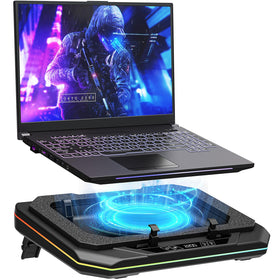 LIFTGO front view showing cooling pad and stable support, improves laptop airflow
