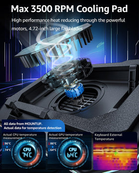 LIFTGO touch control and HD LED display for quick fan speed and RGB adjustments