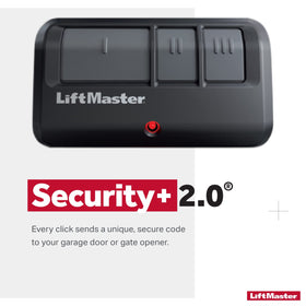 LiftMaster 893Max three-button close-up highlighting multi-device control capability