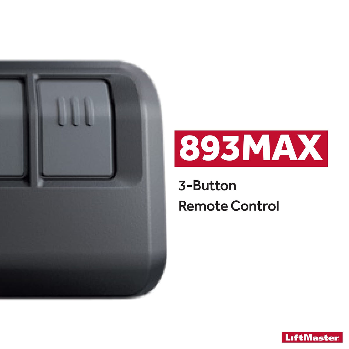 LiftMaster 893Max with visor clip attached for secure in-car storage convenience