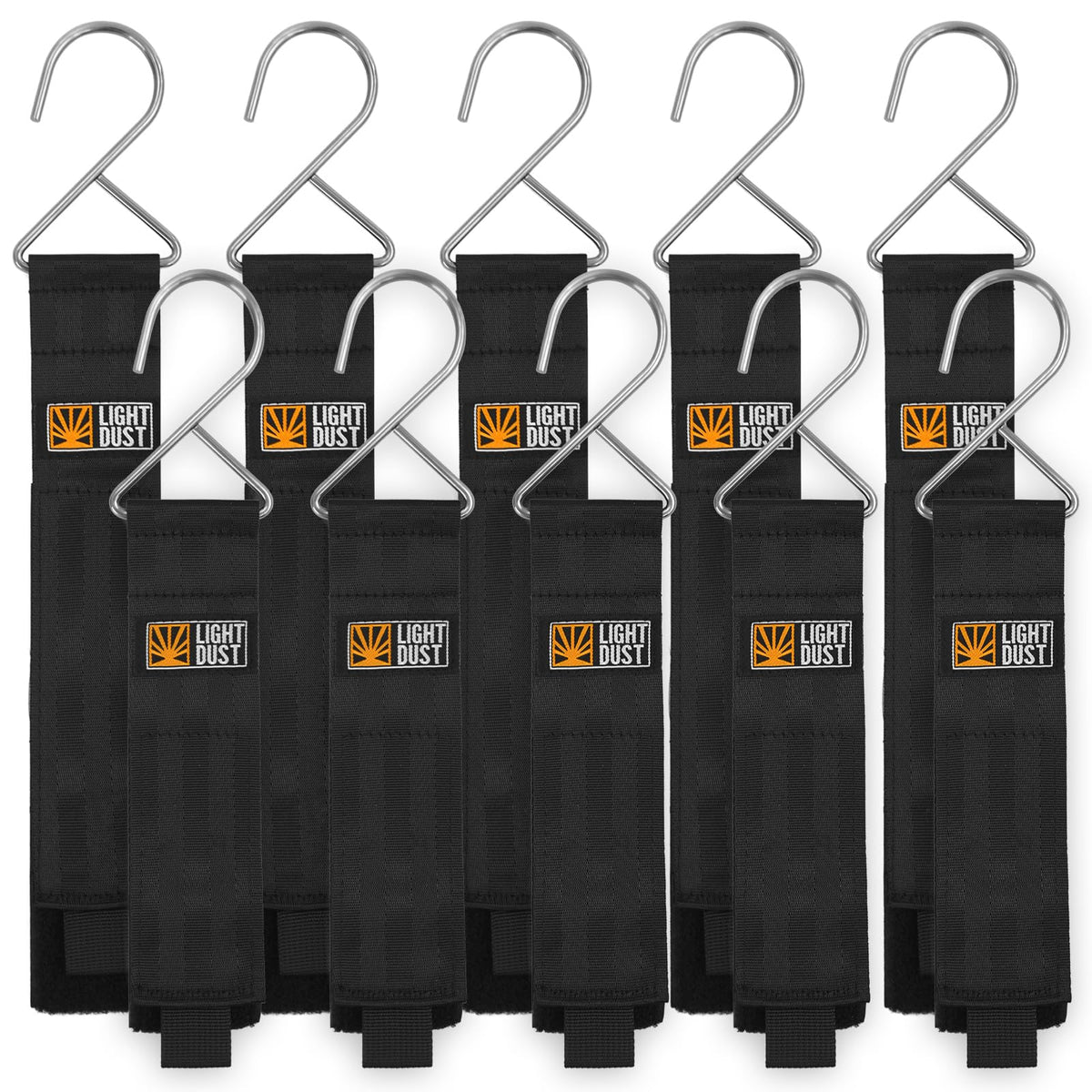 Light Dust hanging extension cord holder in packaging highlights easy garage organization.