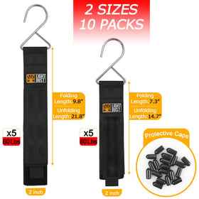 Close-up of Light Dust strap and reinforced hardware demonstrates durability up to 60 lbs.