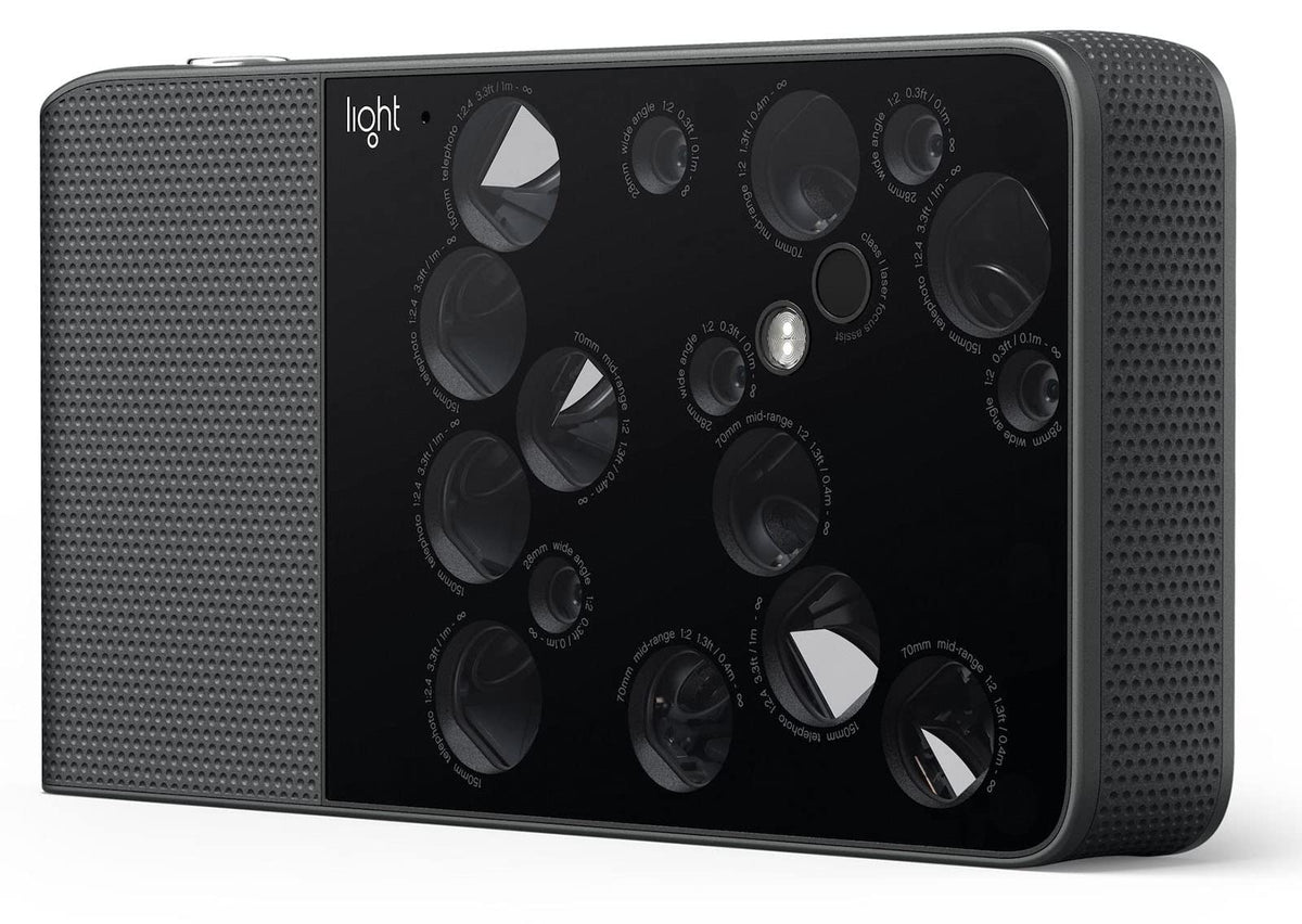 Light L16 256GB storage keeps high-res files ready to edit.