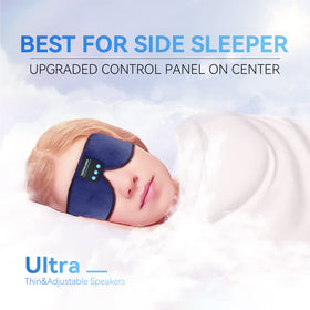 LIGHTIMETUNNEL mask worn by side sleeper illustrating secure fit and comfort