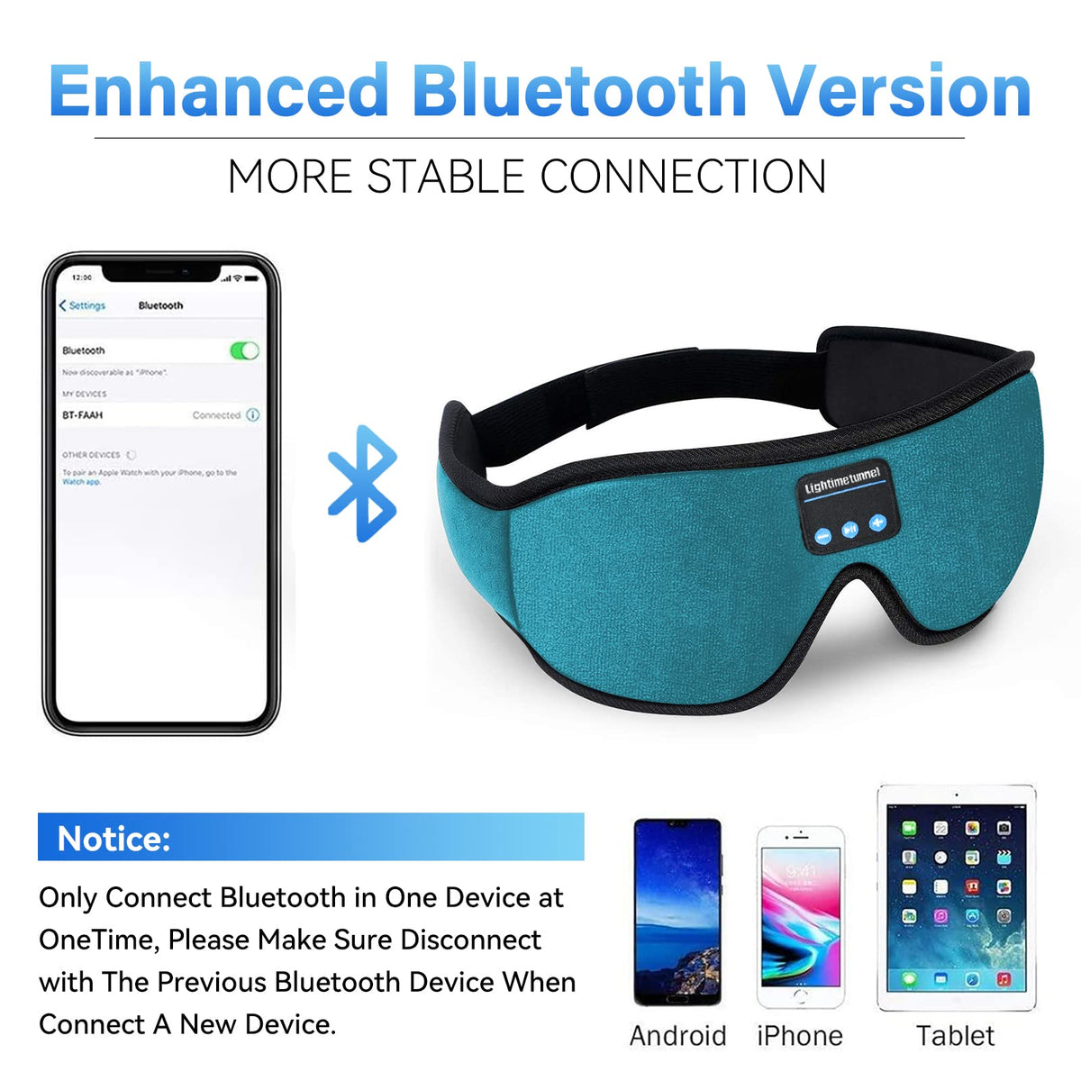 LIGHTIMETUNNEL next to a smartphone showing compact size and travel convenience