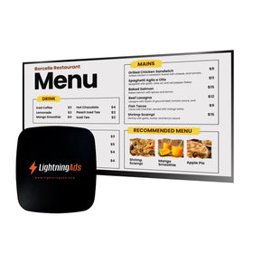 Lightning ADS 4K signage player powering a dynamic storefront menu