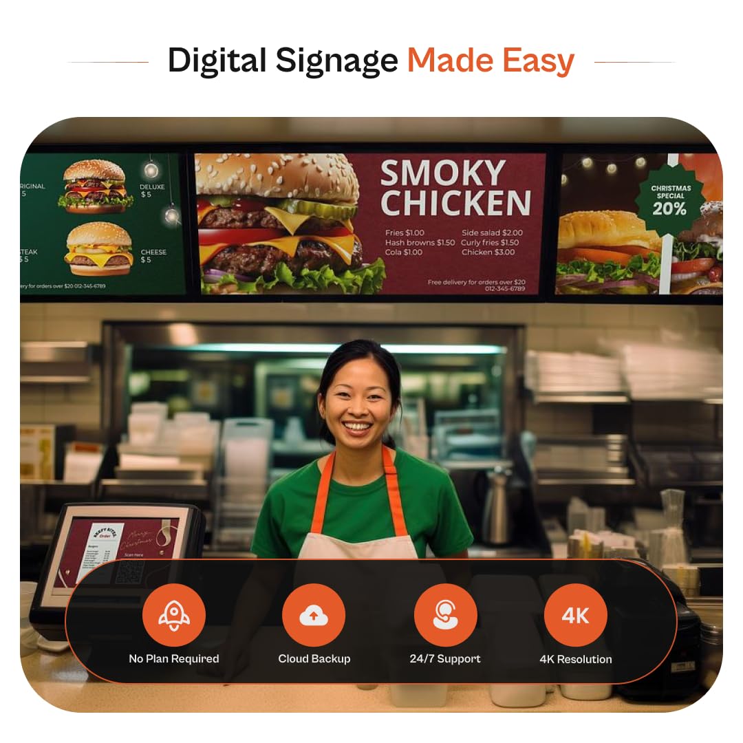 Lightning ADS cloud-powered menu display enabling remote updates