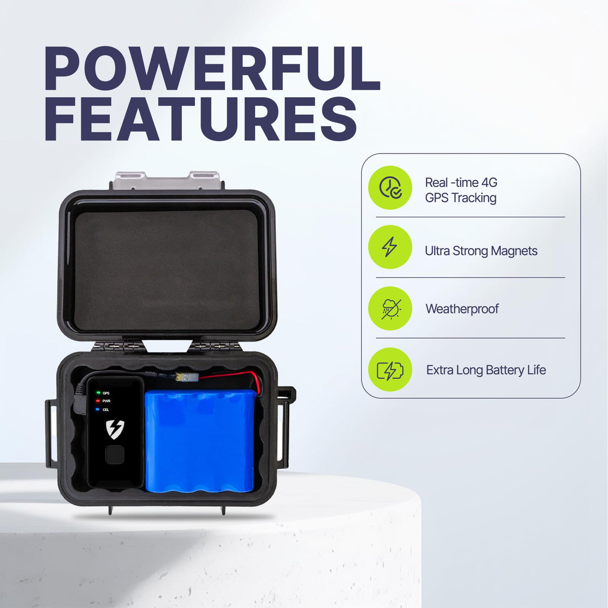 Lightning GPS GL300 attached to trailer in real-world setting protecting assets with tracking