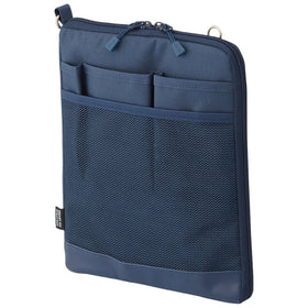 LIHIT LAB laptop sleeve in navy front view highlighting water-resistant fabric