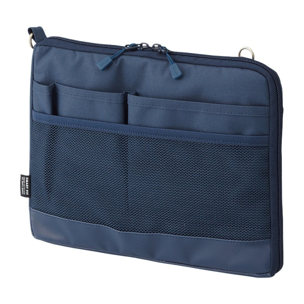 LIHIT LAB laptop sleeve navy front view highlights water-repellent protection for your device.