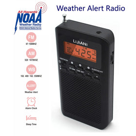 LIJIANI NOAA weather radio side buttons illustrate easy tuning and accessible controls.