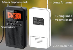 LIJIANI Pocket Weather Radio backlit buttons enable quick operation at night