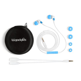 LilGadgets BestBuds for kids in blue, offering safe listening for school and travel.