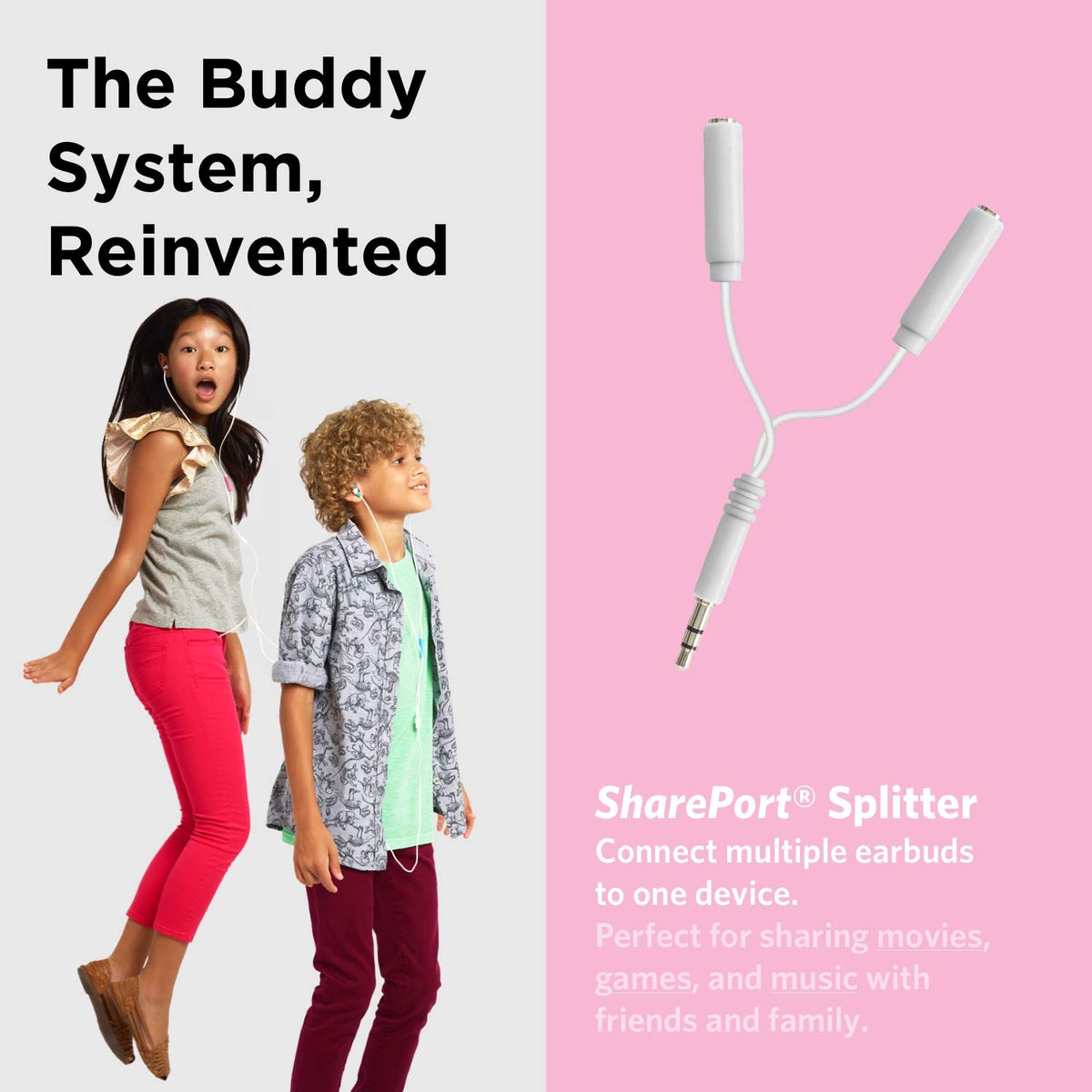 LilGadgets BestBuds SharePort adapter enables group listening for collaborative projects.