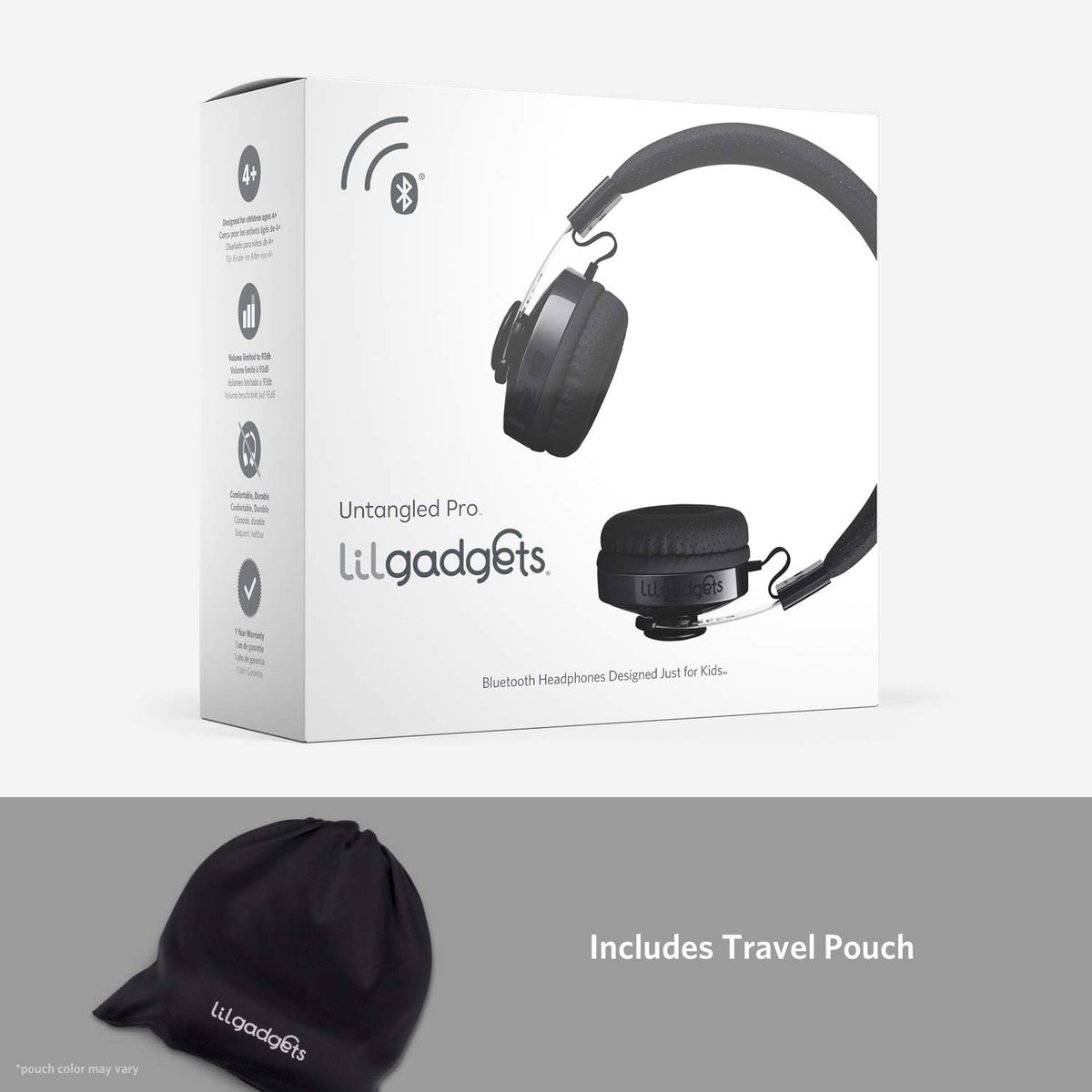 LilGadgets child wearing headphones in lifestyle scene showing secure fit and engagement