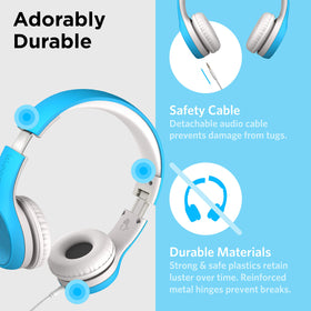 LilGadgets Connect+ blue headphones sharing via SharePort in classroom